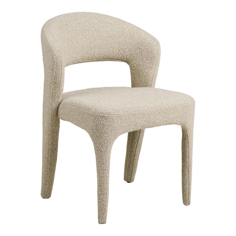 Belmont Dining Chair - Set of 2 - Curved Back - Cream Boucle - Fabric