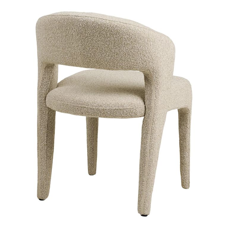 Belmont Dining Chair - Set of 2 - Curved Back - Cream Boucle - Fabric