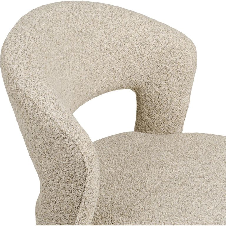 Belmont Dining Chair - Set of 2 - Curved Back - Cream Boucle - Fabric