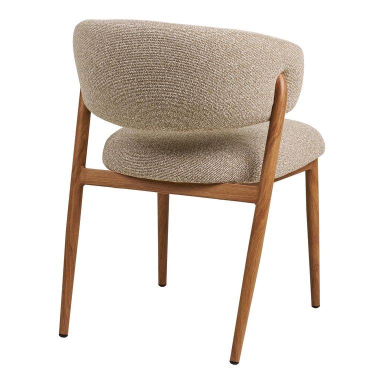 Cavi Dining Chair - Set of 2 - Curved Back - Sand and Natural - Fabric and Wood