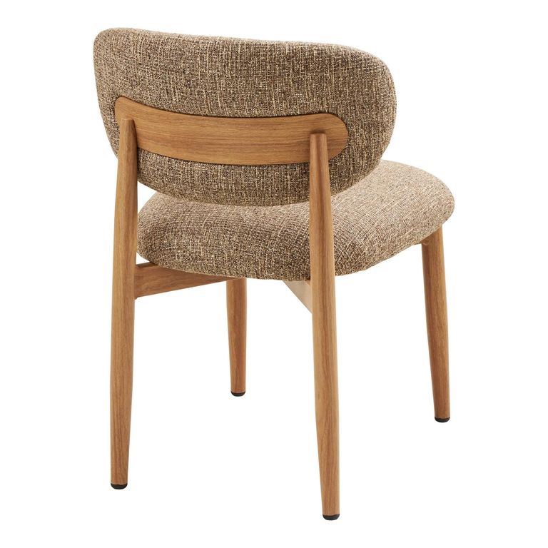 Isola Dining Chair - Set of 2 - Curved Back - Sand and Natural - Fabric and Wood