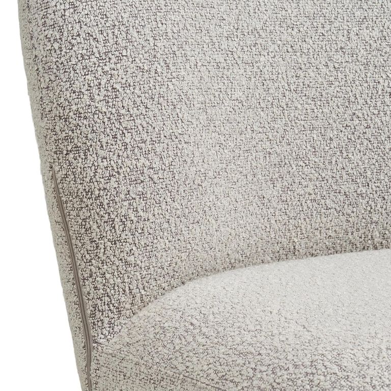 Lana Swivel Dining Chair - Set of 2 - Cream and Grey - Fabric and Metal