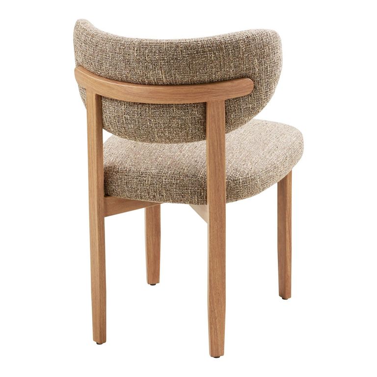 Recco Dining Chair - Set of 2 - Curved Back - Sand and Natural - Fabric and Wooden