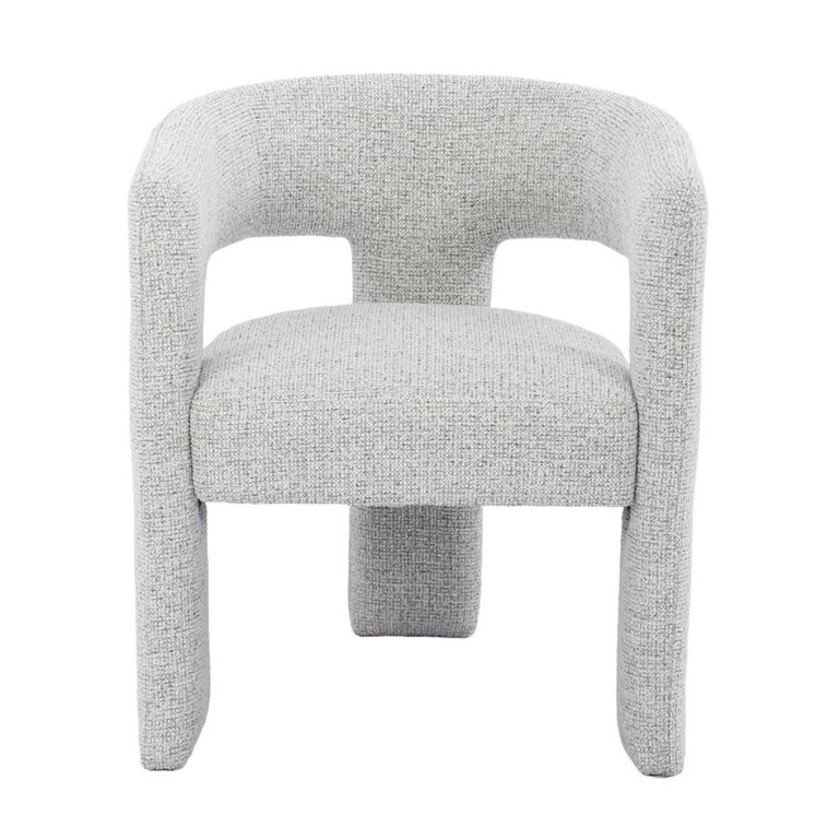 Aurelia Dining Armchair - Curved Back - Light Grey - Fabric
