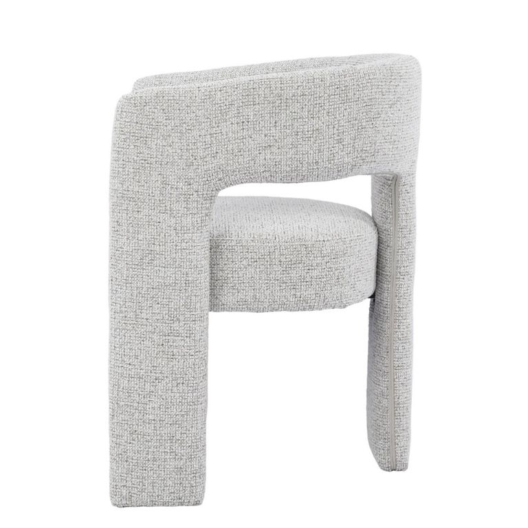 Aurelia Dining Armchair - Curved Back - Light Grey - Fabric