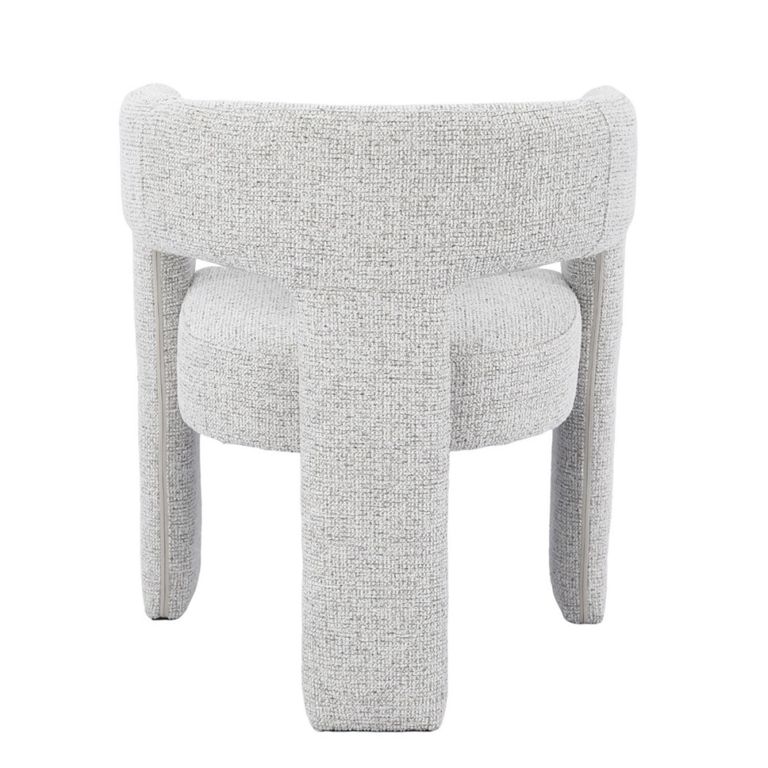 Aurelia Dining Armchair - Curved Back - Light Grey - Fabric