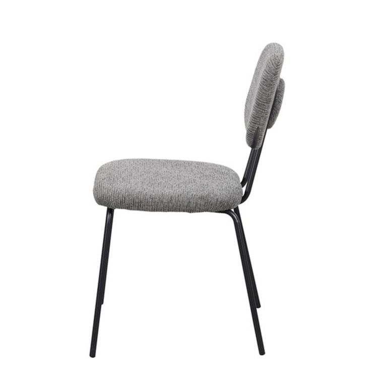 Radius Dining Chair - Set of 2 - Dark Grey and Black - Fabric