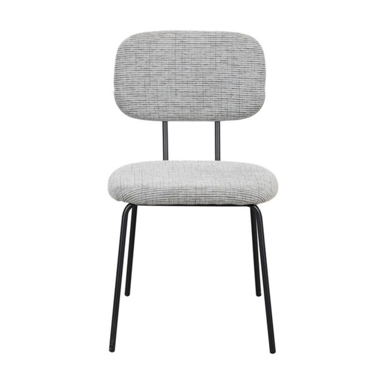 Radius Dining Chair - Set of 2 - Light Grey and Black - Fabric