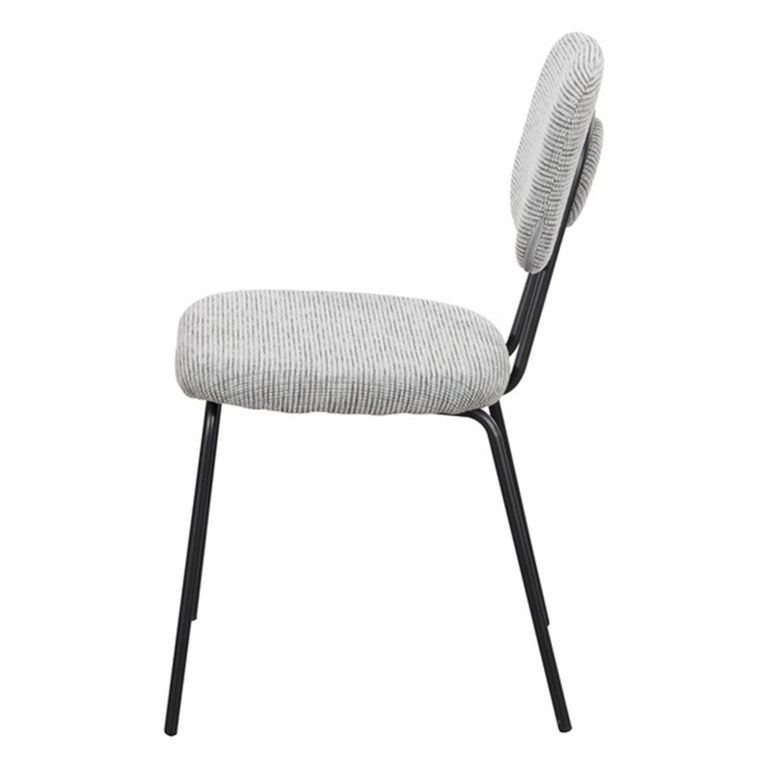Radius Dining Chair - Set of 2 - Light Grey and Black - Fabric