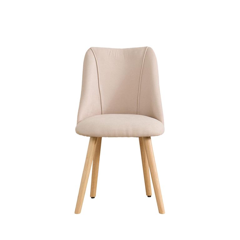 Kylo Dining Chair - Set of 2 - Beige - Fabric and Oak