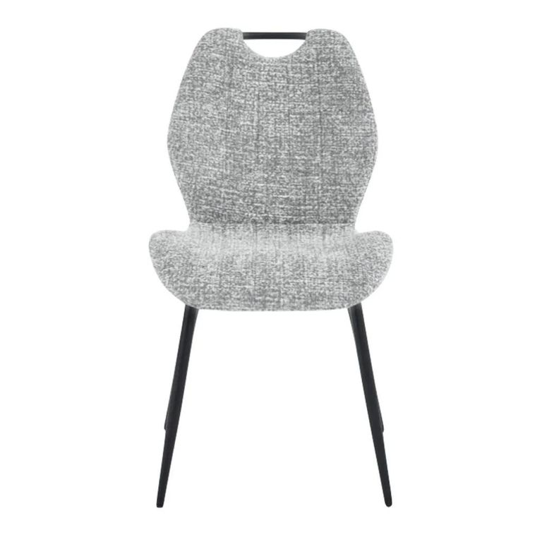 Clearance - Turin Dining Chair - Set of 2 - Light Grey and Black - Fabric and Metal - FSS17523