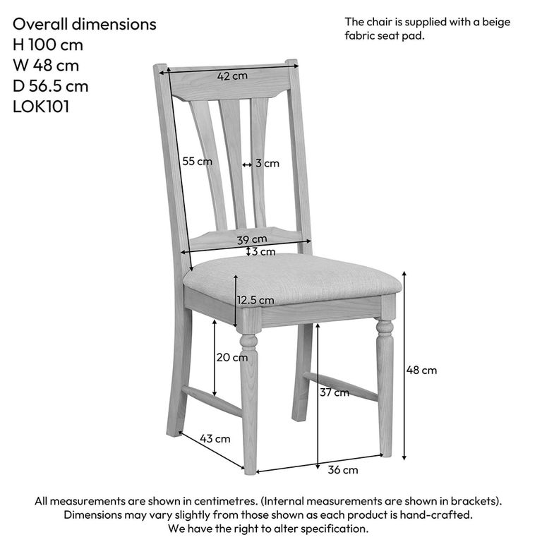 Cromwell Dining Chair - Set of 2 - Oak and Fabric
