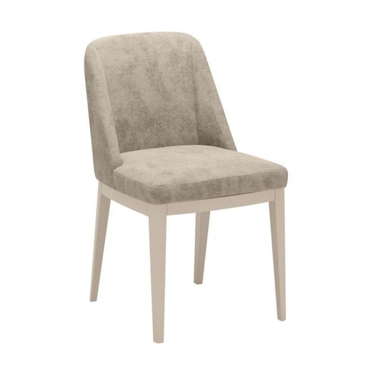 Fidia Italian Dining Chair - Cream Velvet - Fabric and Wood