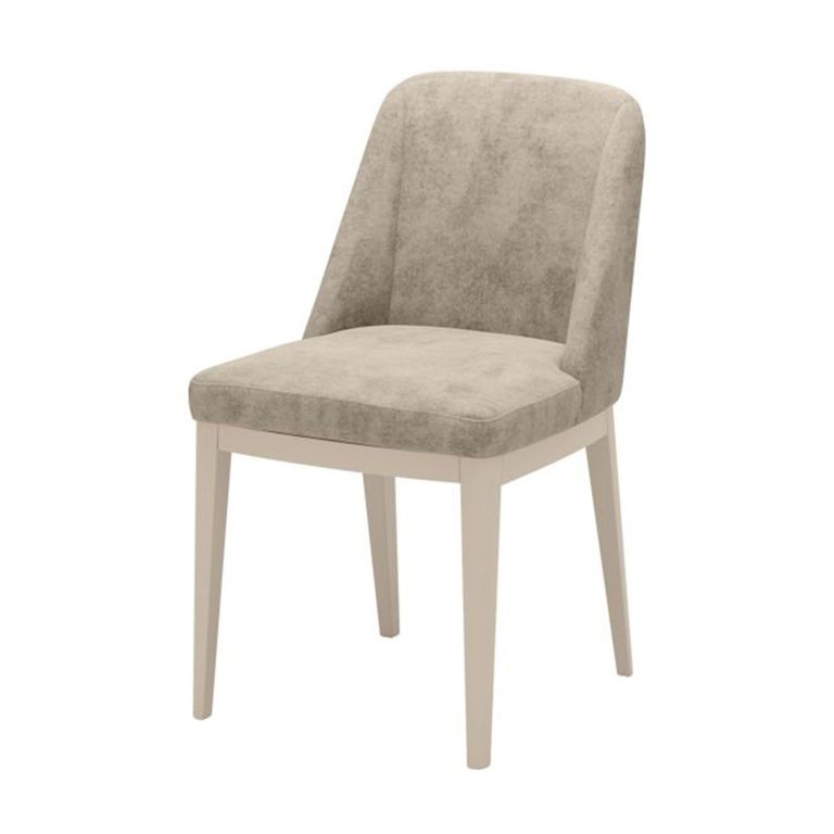 Fidia Italian Dining Chair - Cream Velvet - Fabric and Wood