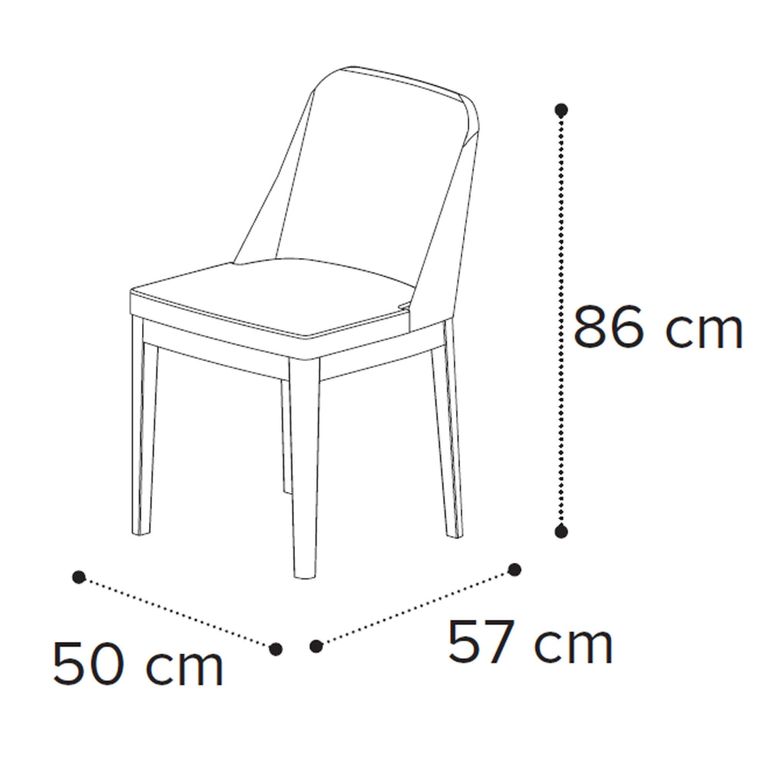 Fidia Italian Dining Chair - Cream Velvet - Fabric and Wood