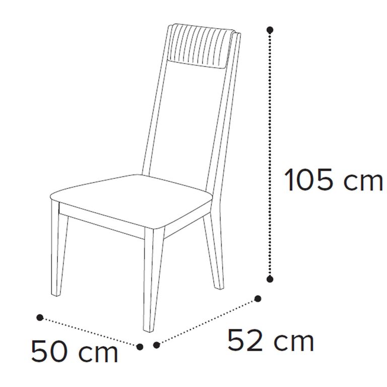 Fidia Italian Dining Chair - High Back - Cream - Faux Leather and Wood