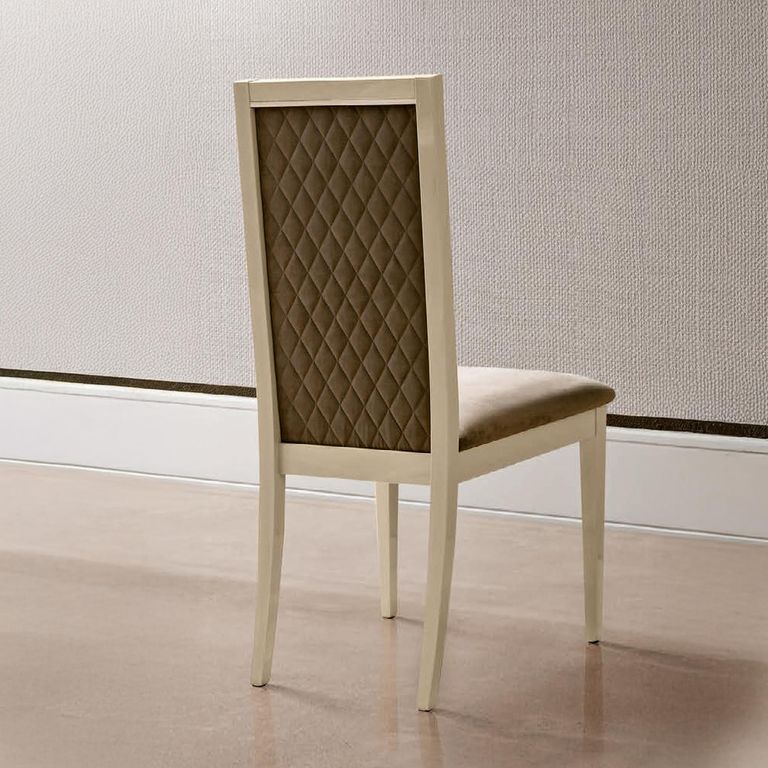 Ambra Italian Dining Chair - Rombi - High Back - Sand Birch