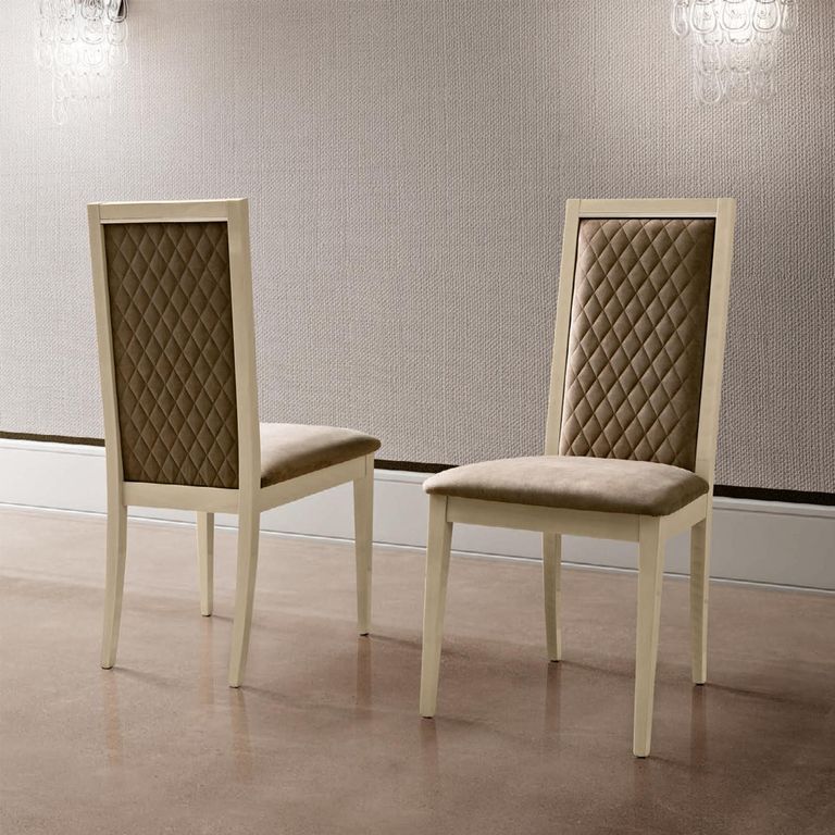 Ambra Italian Dining Chair - Rombi - High Back - Sand Birch