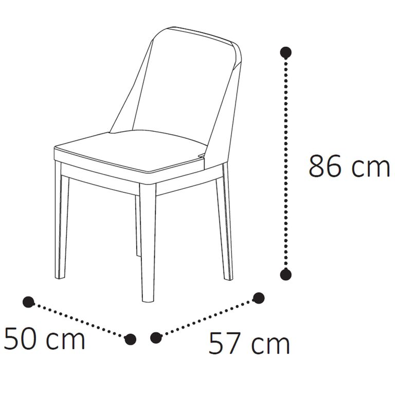 Krystal Italian Dining Chair - Curved Back - Grey and Black - Fabric and Wooden