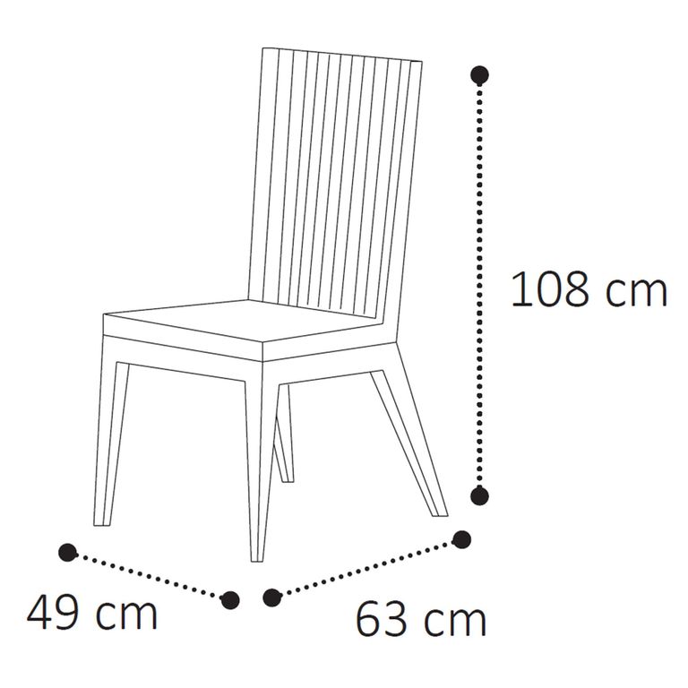 Krystal Italian Dining Chair - Fluted High Back - Beige and Black - Fabric and Wooden