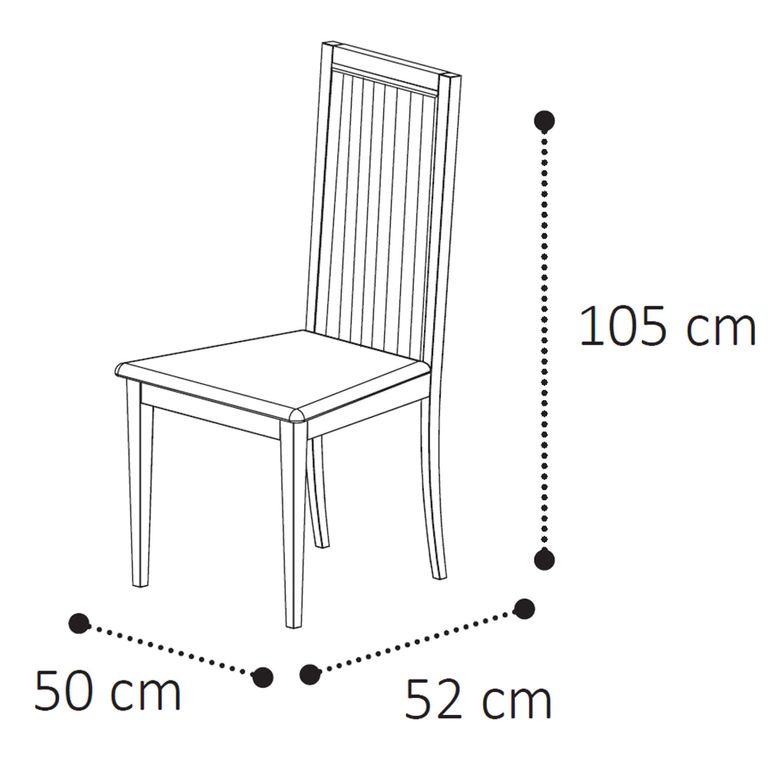 Krystal Italian Dining Chair - High Back - Beige and Black - Fabric and Wooden