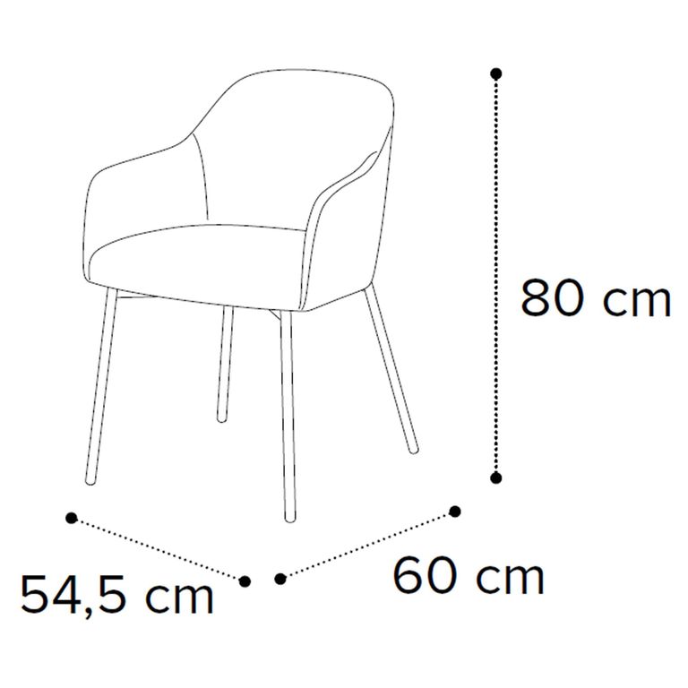 Zenith Italian Dining Armchair - Beige Velvet and Black - Fabric
