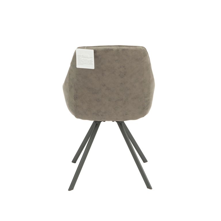 Bali Swivel Dining Chair - Set of 2 - Grey and Black - Fabric