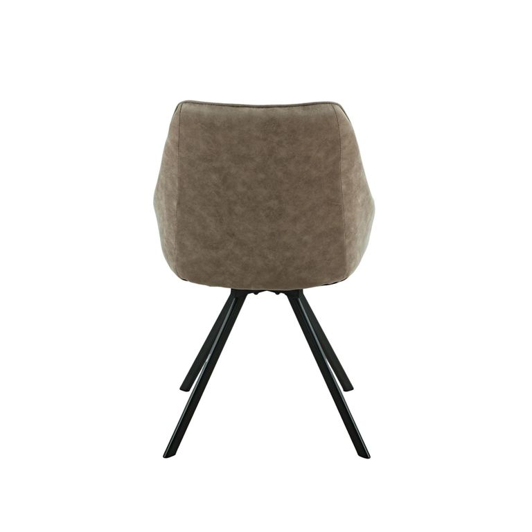 Bali Swivel Dining Chair - Set of 2 - Mink and Black - Fabric