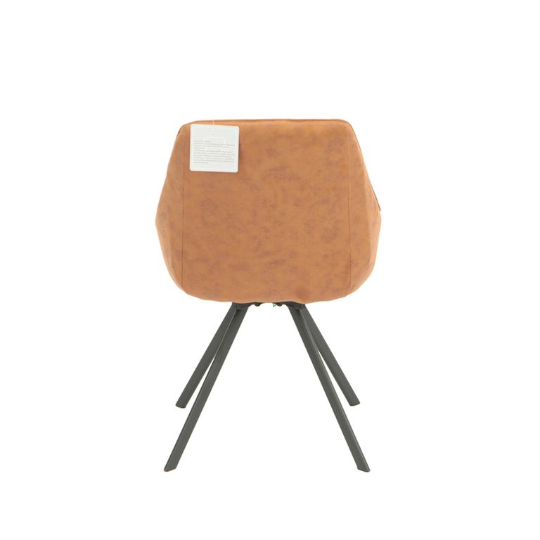 Bali Swivel Dining Chair - Set of 2 - Tan and Black - Fabric