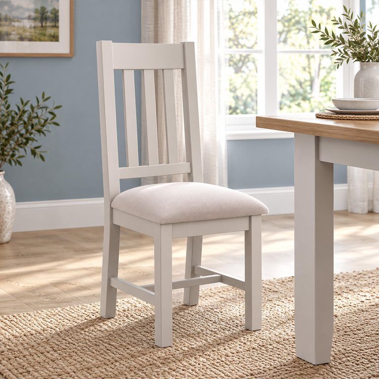 2 x Richmond Grey Slatted Back Dining Chair