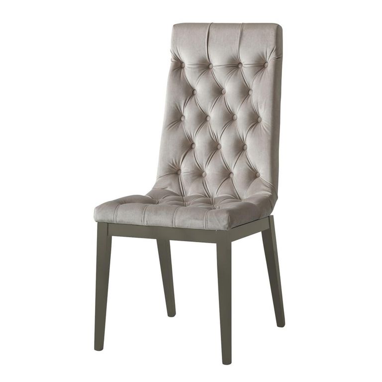 Volare Italian Dining Chair - Capitonne - Venetian Grey - Fabric