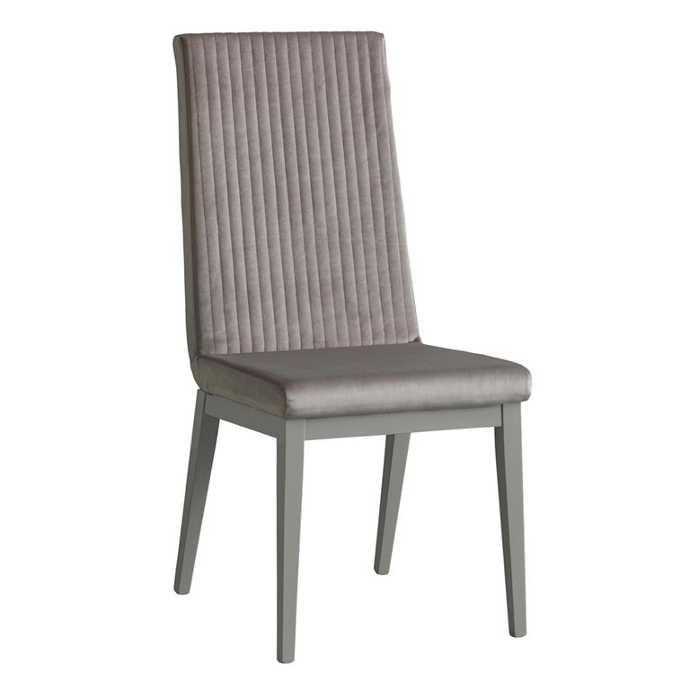 Volare Italian Dining Chair - Flute Stripe - Venetian Grey - Fabric