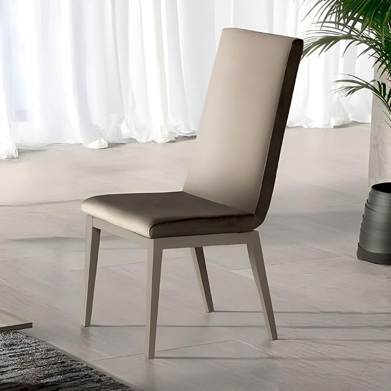 Volare Italian Dining Chair - Flute - Venetian Grey - Fabric