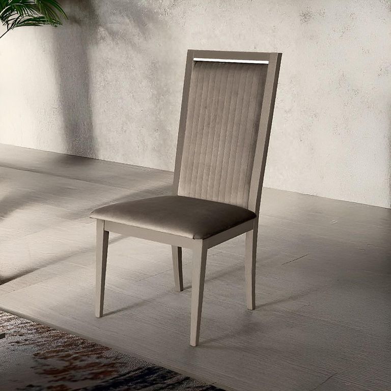 Volare Italian Dining Chair - Roma Stripe - Venetian Grey - Fabric