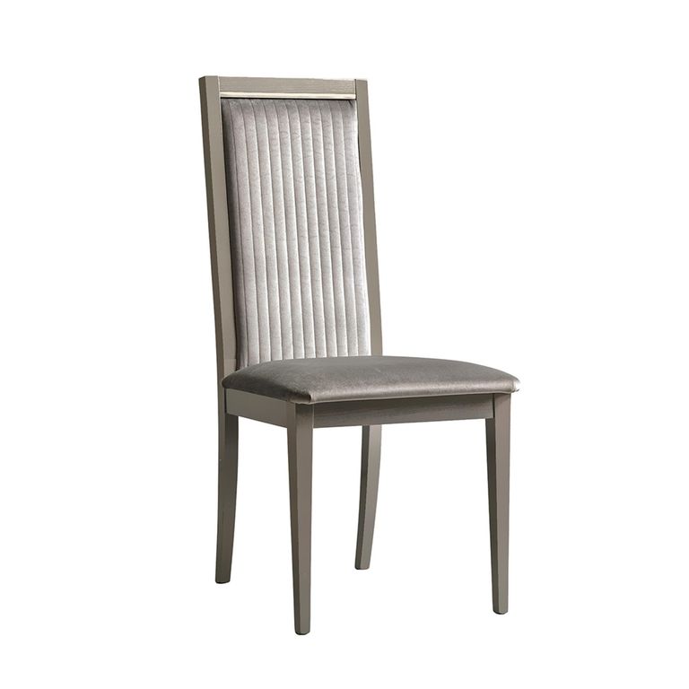 Volare Italian Dining Chair - Roma Stripe - Venetian Grey - Fabric