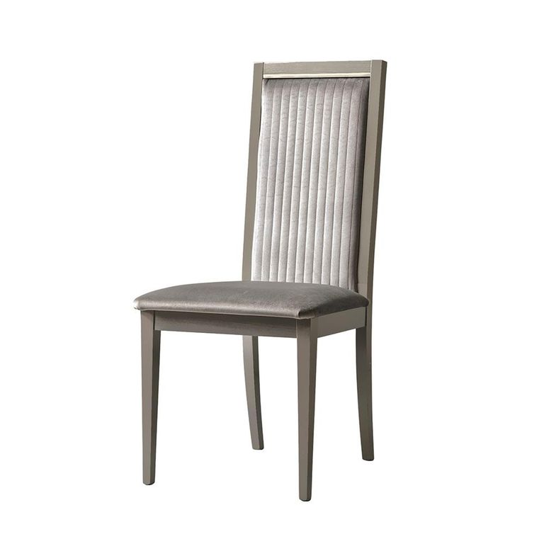 Volare Italian Dining Chair - Roma Stripe - Venetian Grey - Fabric