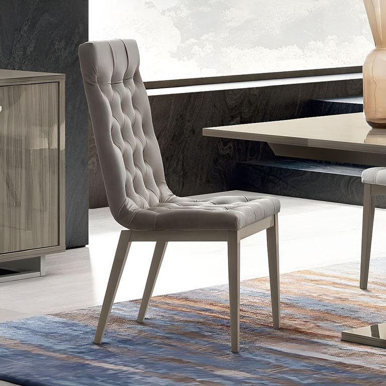 Volare Italian Dining Chair - Capitonne - Venetian Grey - Fabric