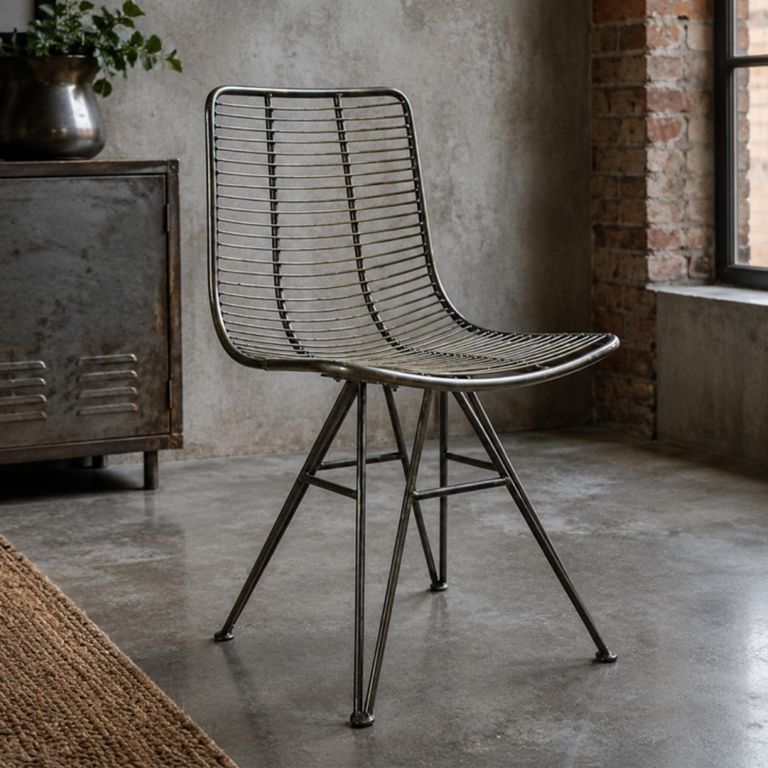 2 x Black Metal Dining Chair