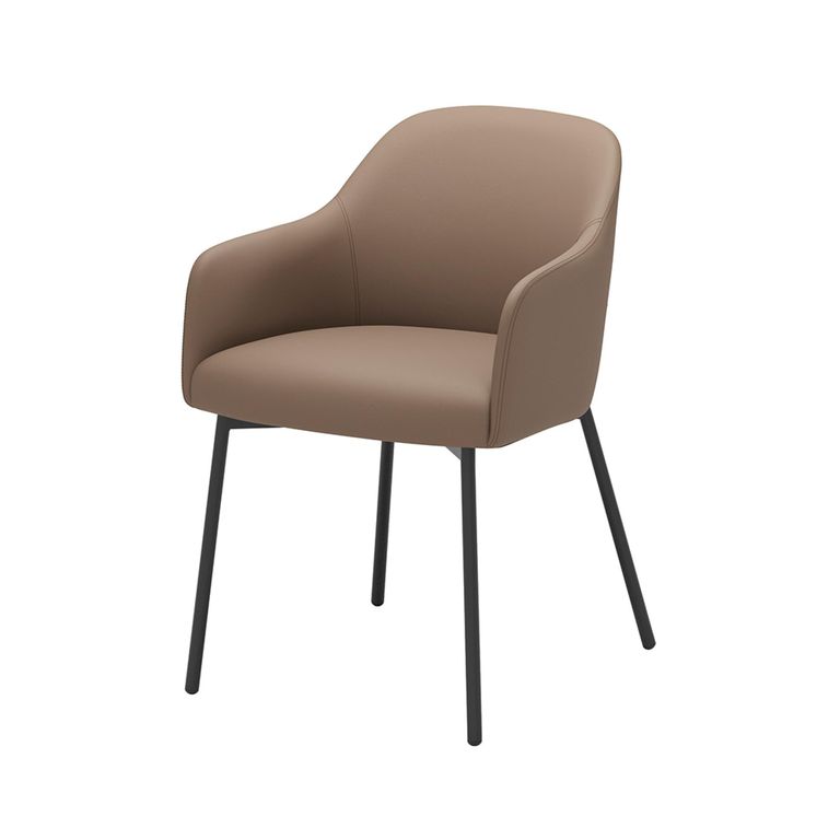 Prestige Italian Dining Armchair - Beige and Black - Fabric