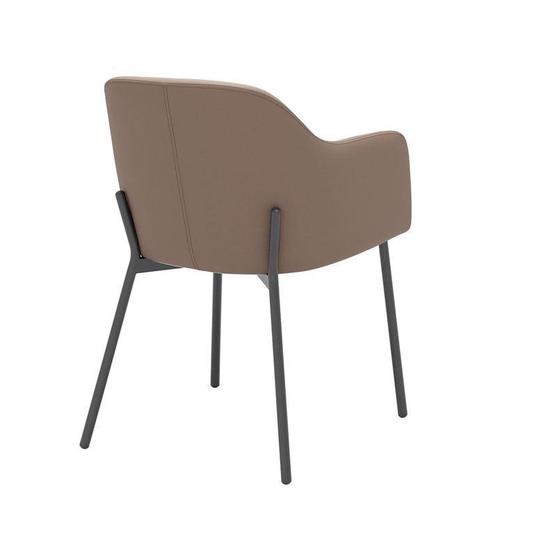 Prestige Italian Dining Armchair - Beige and Black - Fabric