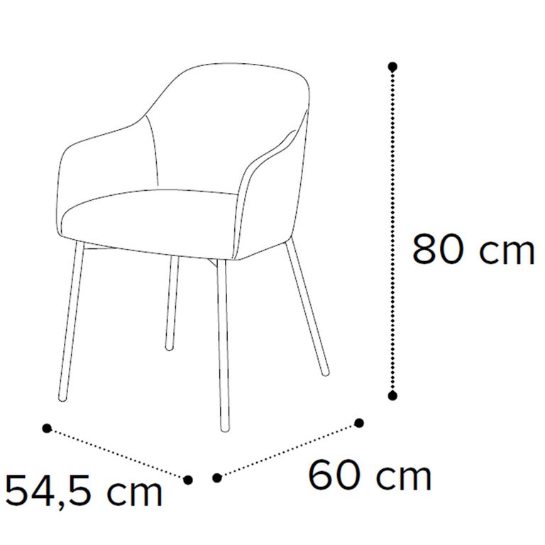 Prestige Italian Dining Armchair - Beige and Black - Fabric