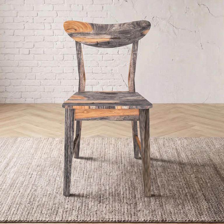 Goa Dining Chair - Set of 2 - Curved Back - Rustic Sheesham