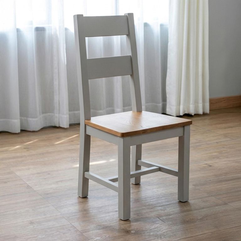 2 x Melbourne French Grey Painted Ladder Back Dining Chair