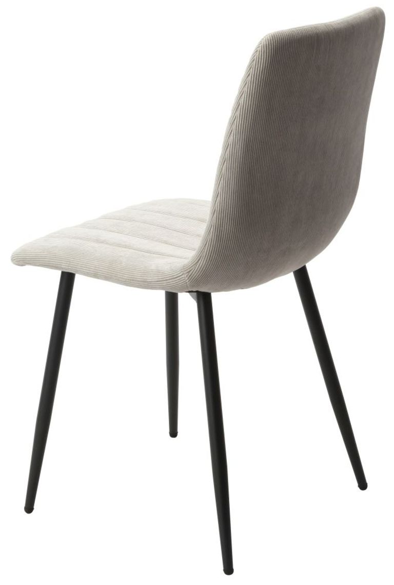 Aspen Dining Chair - Set of 2 - Straight Stitch - Light Grey Fabric