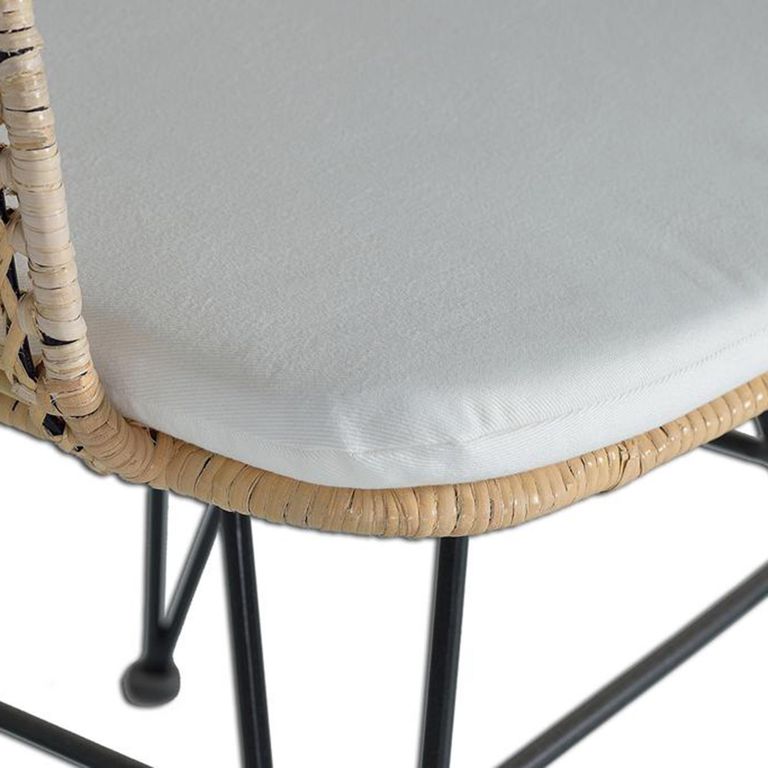 Angie Dining Chair - Rattan and Metal - Set of 2