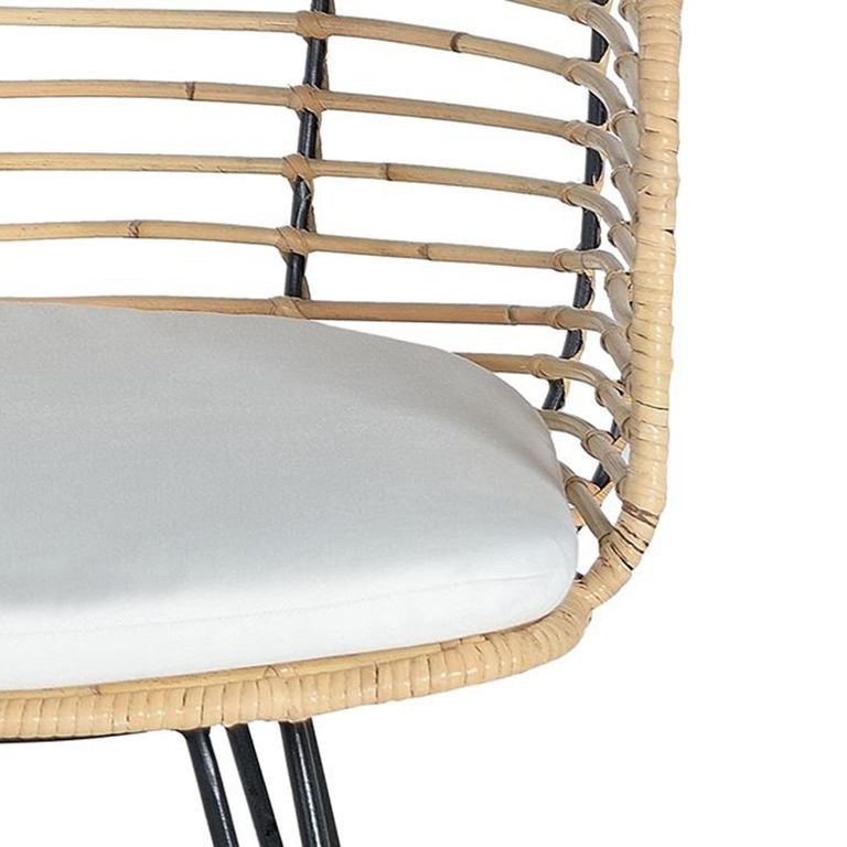Angie Dining Chair - Rattan and Metal - Set of 2