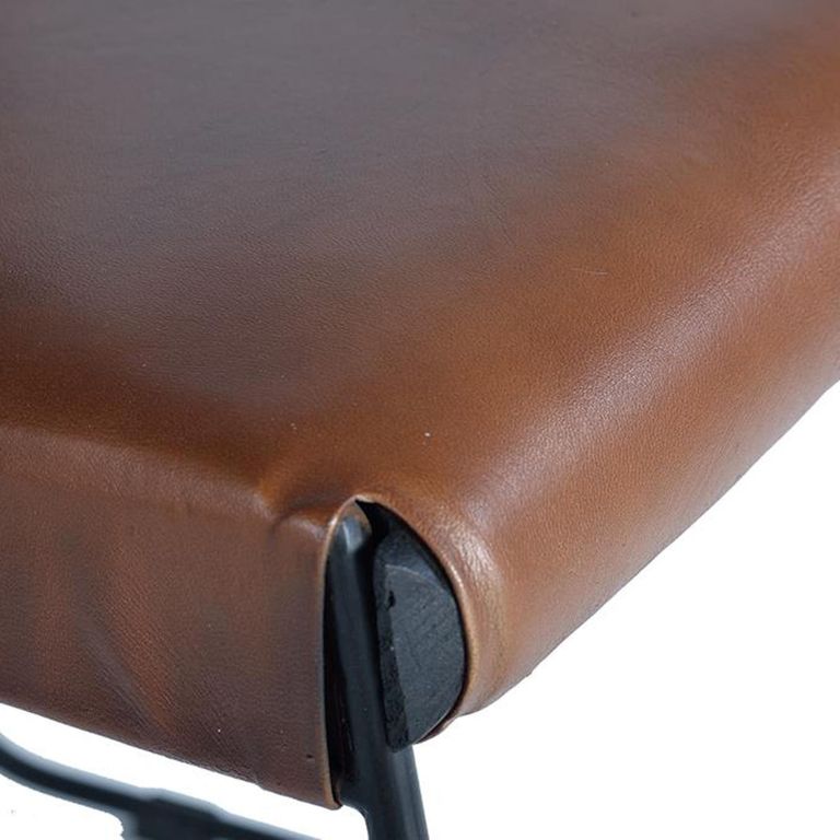 Ault Dining Chair - Industrial Style - Brown Leather - Set of 2