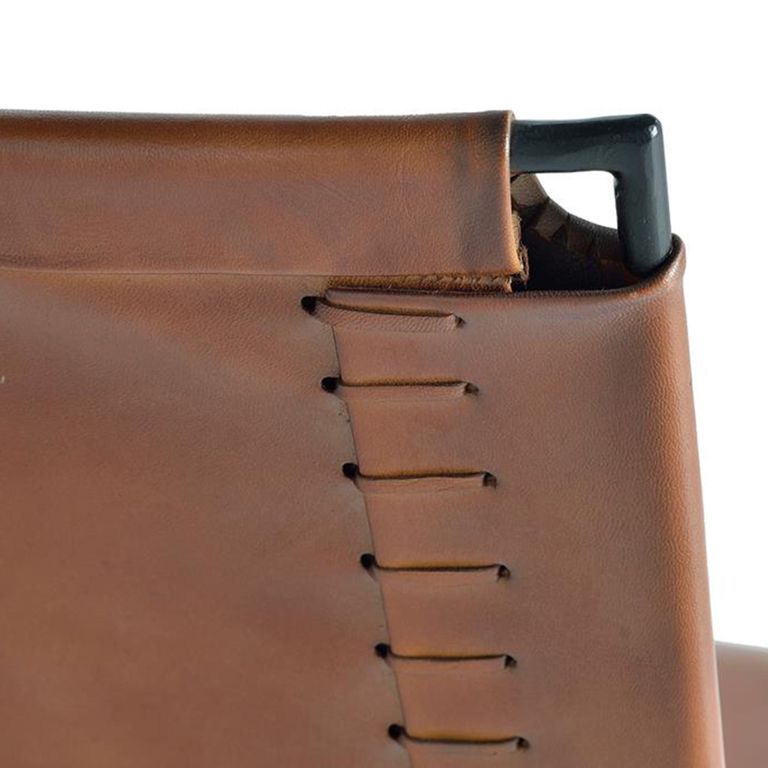 Ault Dining Chair - Industrial Style - Brown Leather - Set of 2