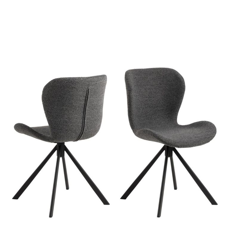 Batilda Dining Chair - Set of 2 - Swivel - Grey Fabric
