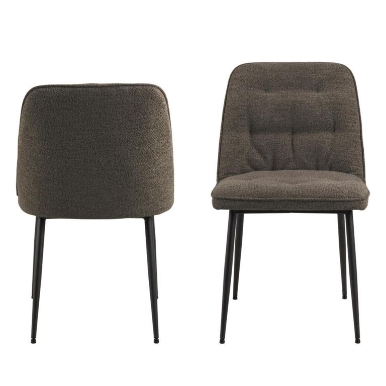 Brooke Dining Chair - Set of 2 - Taupe Boucle Fabric